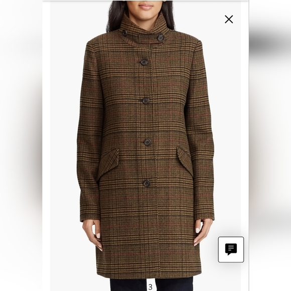 Lauren Ralph Lauren Wool Blend Balmacaan Coat Size 10 - Picture 1 of 10
